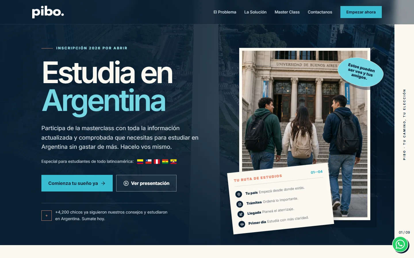 Portada del sitio Estudia Argentina