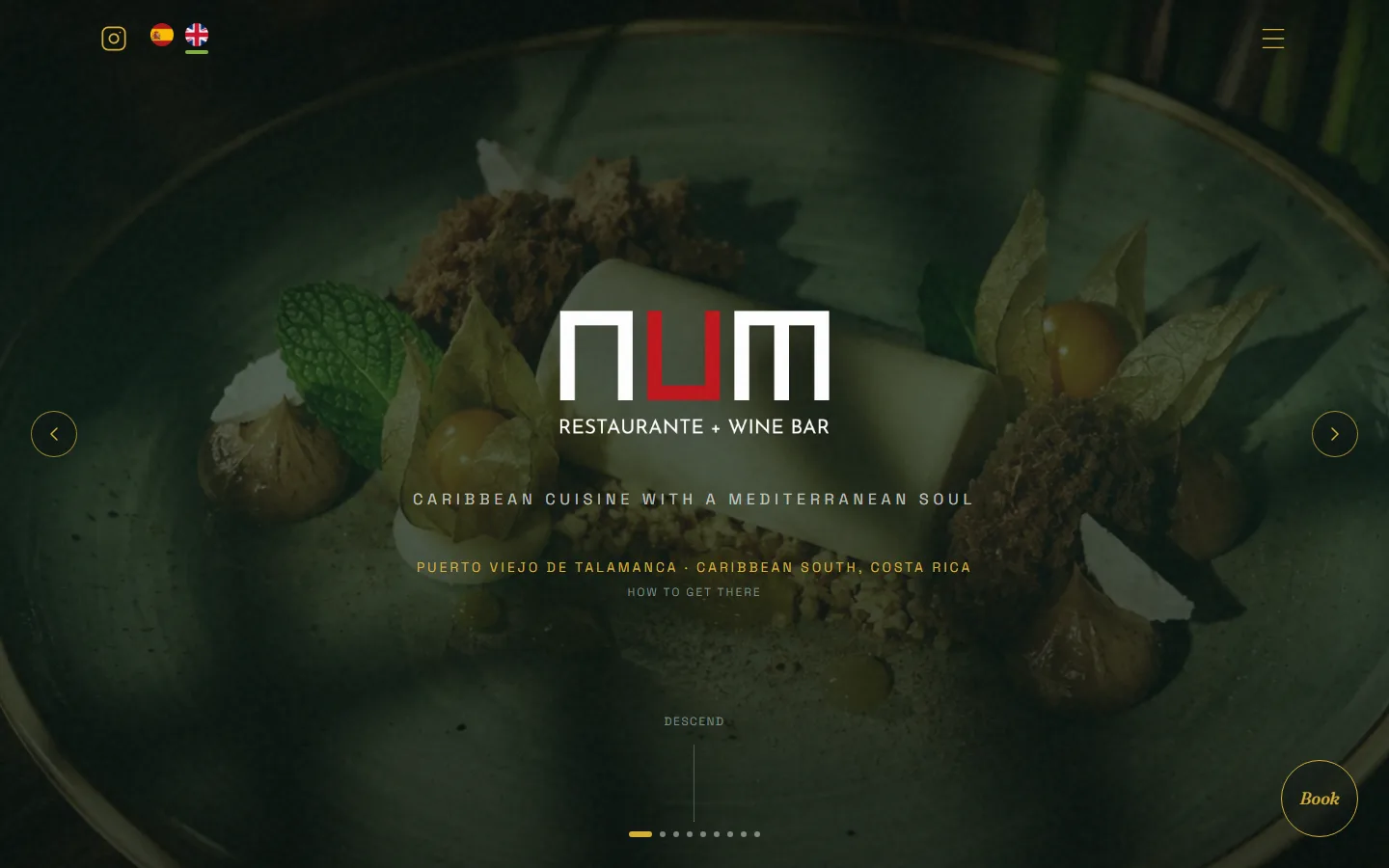 Portada del sitio de NÚM Restaurant & Wine Bar