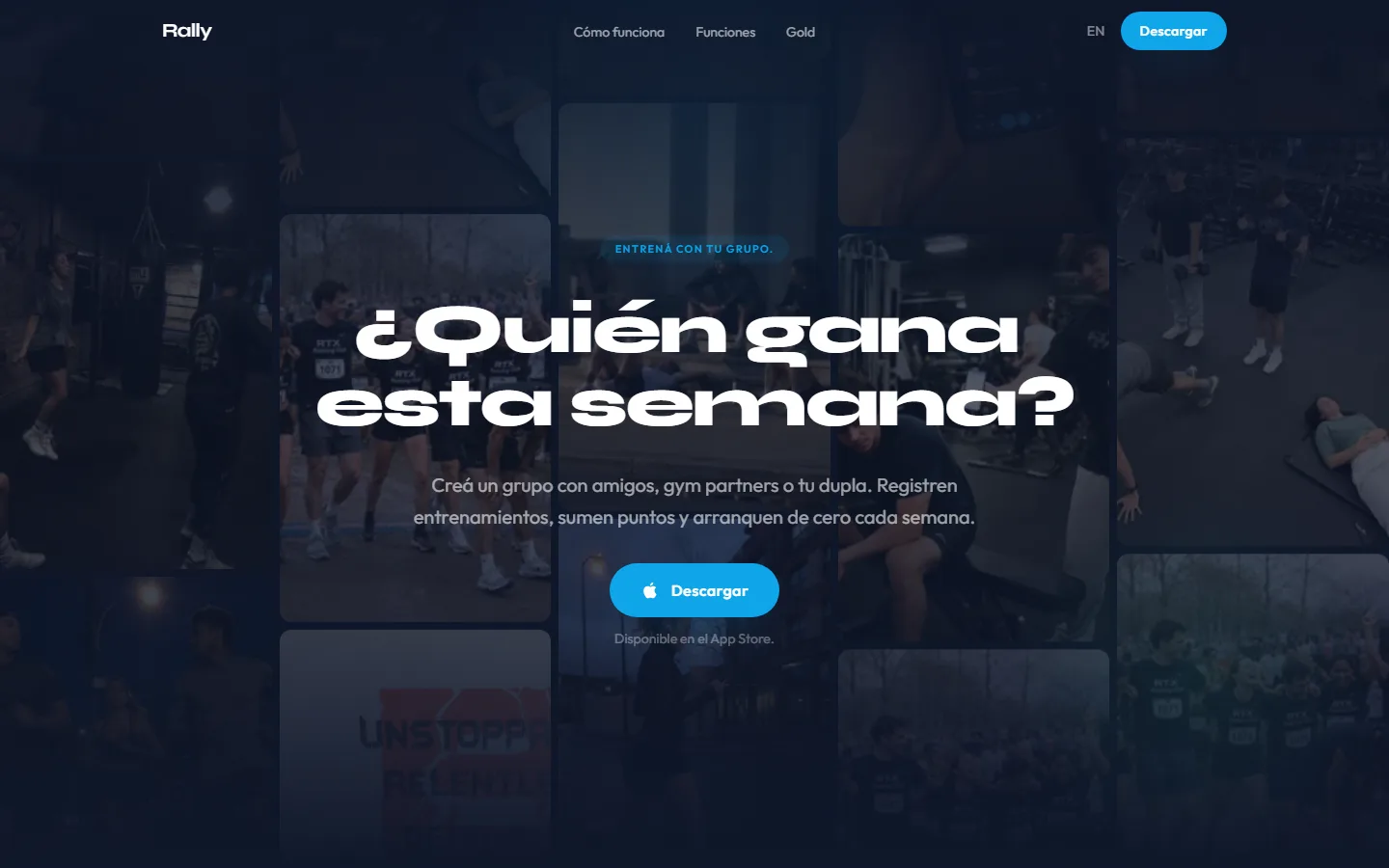 Portada del sitio de la aplicación Rally